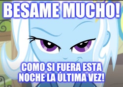 Size: 613x435 | Tagged: safe, edit, edited screencap, screencap, trixie, equestria girls, equestria girls series, forgotten friendship, g4, cropped, lyrics, song reference, spanish, text