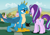 Size: 10000x6905 | Tagged: safe, artist:boneswolbach, artist:itv-canterlot, artist:luckreza8, edit, editor:jaredking779, applejack, gallus, pinkie pie, rainbow dash, starlight glimmer, trixie, twilight sparkle, alicorn, earth pony, griffon, pony, unicorn, g4, absurd resolution, butt, female, giant griffon, giant pony, giantess, gigallus, glimmer glutes, macro, male, mare, plot, ponyville, size difference, twilight sparkle (alicorn)