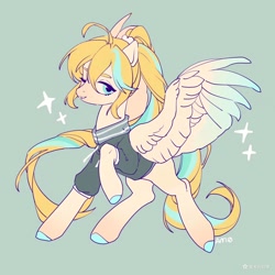 Size: 1024x1024 | Tagged: safe, artist:amo, oc, oc only, pegasus, pony, clothes, hoodie, simple background, solo