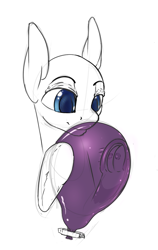 Size: 607x963 | Tagged: safe, artist:desertskyfamily, oc, oc only, pony, balloon, clip, frog (hoof), hoof hold, sketch, solo, that pony sure does love balloons, underhoof