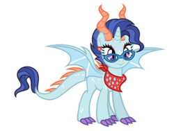 Size: 1024x775 | Tagged: safe, artist:sapphiretwinkle, oc, oc only, dracony, dragon, hybrid, pony, female, glasses, simple background, solo, transparent background