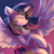 Size: 3000x3000 | Tagged: safe, artist:lilclim, twilight sparkle, alicorn, pony, g4, chest fluff, cute, eyes closed, female, flying, high res, mare, night, profile, sky, smiling, solo, spread wings, stars, twiabetes, twilight sparkle (alicorn), wings