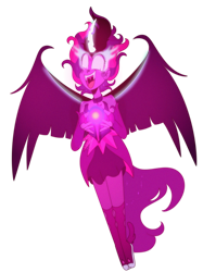 Size: 1280x1707 | Tagged: safe, artist:strawdayys, sci-twi, twilight sparkle, equestria girls, g4, my little pony equestria girls: friendship games, bare shoulders, female, glowing horn, horn, magic, magic horn, midnight sparkle, open mouth, simple background, solo, transparent background