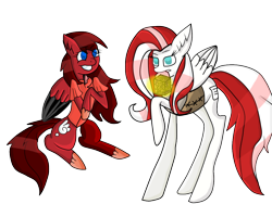 Size: 1024x768 | Tagged: safe, artist:dilvereye, oc, oc only, oc:marta, oc:nojiko, pegasus, pony, clothes, duo, lamp, long tail, pegasus oc, simple background, transparent background, wings