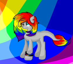Size: 780x688 | Tagged: safe, artist:teoflory3, oc, oc only, oc:amber, pony, multicolored hair, rainbow hair, solo