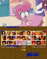 Size: 616x772 | Tagged: safe, edit, edited screencap, screencap, fluttershy, pinkie pie, rainbow dash, earth pony, pony, g4.5, my little pony: pony life, pinkie pie: hyper-helper, king of fighters, king of fighters 95