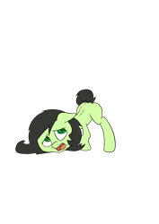 Size: 1000x1414 | Tagged: safe, artist:happy harvey, oc, oc only, oc:filly anon, pony, blank flank, face down ass up, female, filly, floppy ears, looking back, open mouth, phone drawing, raised tail, simple background, solo, tail, transparent background