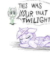 Size: 2000x2828 | Tagged: safe, artist:happy harvey, twilight sparkle, oc, oc:filly anon, alicorn, earth pony, pony, g4, abuse, crying, eyes closed, female, filly, frog (hoof), high res, mare, phone drawing, simple background, thousand yard stare, twilight sparkle (alicorn), underhoof, white background