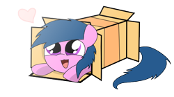 Size: 468x263 | Tagged: safe, artist:the-croolik, oc, oc only, oc:sleepy cloud, pony, box, cute, heart, open mouth, simple background, sliding ponies, smiling, solo, starry eyes, transparent background