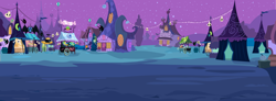 Size: 13920x5146 | Tagged: safe, artist:mlp-silver-quill, g4, luna eclipsed, season 2, background, candy, decoration, food, halloween, holiday, night, nightmare night, ponyville