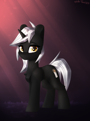Size: 2000x2700 | Tagged: safe, artist:shido-tara, oc, oc only, oc:psalm, pony, unicorn, fallout equestria, fallout equestria: project horizons, fanfic art, high res, light beams, looking at you, simple background