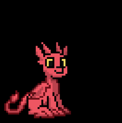 Size: 999x1007 | Tagged: safe, oc, oc only, oc:demon steel, demon, demon pony, hybrid, original species, pony, pony town, black background, cute, furless, horns, male, red skin, simple background, solo