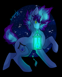 Size: 1522x1870 | Tagged: safe, artist:reapersgold, oc, oc only, oc:soul's flame, pony, unicorn, fire, lantern, magic, male, solo, stallion