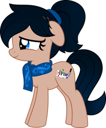 Size: 1024x1238 | Tagged: safe, artist:jhayarr23, oc, oc only, oc:crescend cinnamon, pony, clothes, female, floppy ears, mare, scarf, simple background, solo, transparent background