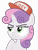 Size: 4000x5216 | Tagged: safe, artist:sollace, derpibooru exclusive, sweetie belle, pony, unicorn, g4, growing up is hard to do, my little pony: friendship is magic, .svg available, female, filly, foal, frown, hat, horn, implied cozy glow, lips, make equestria great again, raised leg, show accurate, simple background, solo, transparent background, vector