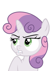 Size: 1192x1555 | Tagged: safe, artist:sollace, derpibooru exclusive, sweetie belle, pony, unicorn, g4, growing up is hard to do, .svg available, female, foal, frown, grumpy belle, lips, raised leg, show accurate, simple background, solo, transparent background, vector