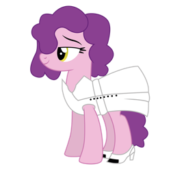 Size: 1024x1024 | Tagged: safe, artist:dragonchaser123, oc, oc only, oc:gina ryan, earth pony, pony, clothes, dress, female, hair over one eye, lidded eyes, mare, shoes, simple background, solo, transparent background, vector