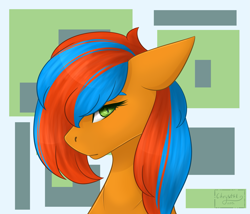 Size: 2067x1772 | Tagged: safe, artist:chrystal_company, oc, oc only, oc:kaspar, pony, abstract background, bust, commission, solo, ych result