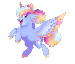 Size: 3500x3000 | Tagged: safe, artist:gigason, oc, oc only, oc:sugar rush, pony, colored wings, colt, high res, magical lesbian spawn, male, multicolored wings, offspring, parent:pinkie pie, parent:rainbow dash, parents:pinkiedash, simple background, solo, transparent background, wings