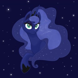 Size: 2048x2048 | Tagged: safe, artist:pfeffaroo, princess luna, alicorn, pony, g4, female, high res, mare, night, solo, starry night