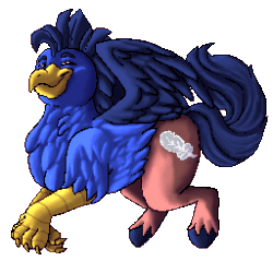 Size: 256x256 | Tagged: safe, artist:sursiq, oc, oc only, classical hippogriff, hippogriff, animated, blue, eyes closed, happy, pixel art, simple background, solo, transparent background