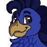 Size: 96x96 | Tagged: safe, artist:sursiq, oc, oc only, classical hippogriff, hippogriff, blue, brown eyes, bust, eyes open, happy, icon, pixel art, portrait, smiling, solo