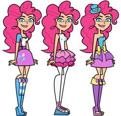 Size: 1280x1220 | Tagged: safe, artist:allie77271, pinkie pie, equestria girls, g4, boots, clothes, crossover, fall formal outfits, female, hat, looking at you, shoes, simple background, skirt, standing, style emulation, total drama, total drama island, transparent background