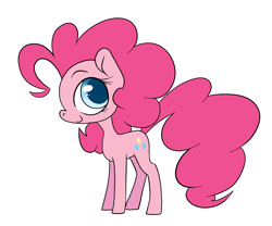 Size: 3000x2500 | Tagged: safe, artist:katyusha, pinkie pie, earth pony, pony, g4, colored pupils, cute, diapinkes, female, high res, ponk, simple background, small, smol, solo, white background