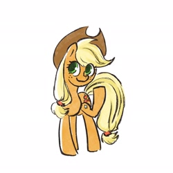 Size: 2048x2048 | Tagged: safe, artist:laya-21, applejack, earth pony, pony, g4, female, high res, simple background, solo, white background