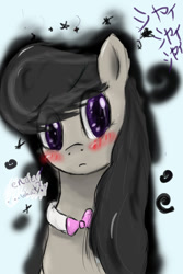 Size: 600x900 | Tagged: safe, artist:peperoger, octavia melody, earth pony, enderman, pony, g4, blushing, cute, female, mare, minecraft, solo, tavibetes