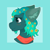 Size: 1900x1900 | Tagged: safe, artist:nekoshanka, oc, oc only, oc:sandflower, pony, badge, bust, clothes, curly hair, cute, flower, flower in hair, green, head, portrait, scarf, side view, solo, sunflower