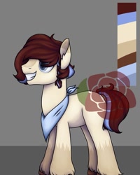 Size: 977x1221 | Tagged: safe, artist:ash_helz, oc, oc only, earth pony, pony, earth pony oc, grin, male, neckerchief, reference sheet, smiling, solo, stallion, unshorn fetlocks, watermark