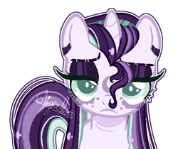 Size: 576x484 | Tagged: safe, artist:6-fingers-lover, oc, oc only, oc:lucy moonrock, pony, unicorn, female, magical lesbian spawn, mare, offspring, parent:maud pie, parent:starlight glimmer, parents:starmaud, simple background, solo, transparent background