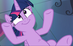 Size: 1500x939 | Tagged: safe, screencap, twilight sparkle, alicorn, pony, a health of information, g4, cropped, cute, excited, female, lying on the ground, solo, twiabetes, twilight sparkle (alicorn)
