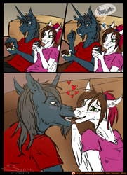 Size: 871x1200 | Tagged: safe, artist:sunny way, oc, oc:steven saidon, oc:sunny way, pegasus, unicorn, anthro, brother and sister, comic, female, incest, male, siblings