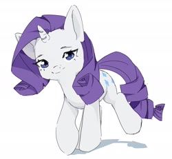 Size: 2048x1896 | Tagged: safe, artist:mikey_pony, rarity, pony, unicorn, g4, cute, female, looking at you, mare, raribetes, simple background, solo, white background