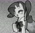 Size: 3100x2900 | Tagged: safe, artist:glosiia, rarity, pony, unicorn, g4, rarity investigates, alternate hairstyle, clothes, dress, female, grayscale, high res, mare, monochrome, noir, open mouth, ponytail, solo, static, tv static, unshorn fetlocks