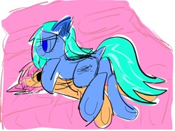 Size: 1024x768 | Tagged: safe, artist:guiling, oc, oc only, pony, bed, butt, dock, plot, tail