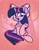 Size: 1920x2438 | Tagged: dead source, safe, artist:php142, twilight sparkle, pony, unicorn, g4, blushing, bow, clothes, cute, daaaaaaaaaaaw, female, hair bow, mare, socks, solo, twiabetes, unicorn twilight, zoom layer