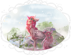 Size: 925x715 | Tagged: safe, artist:shiroikitten, oc, oc only, original species, pond pony, pony, closed species, female, mare, solo