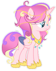 Size: 713x900 | Tagged: safe, artist:stelladiamond, oc, oc only, alicorn, pony, female, jewelry, mare, offspring, parent:princess cadance, parent:shining armor, parents:shiningcadance, simple background, solo, transparent background, two toned wings, wings