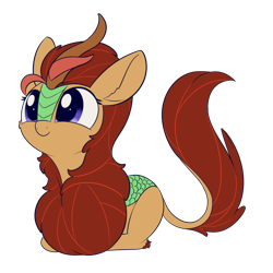 Size: 1004x1004 | Tagged: safe, artist:dusthiel, oc, oc only, oc:magma flow, kirin, female, ponyloaf, prone, simple background, solo, transparent background