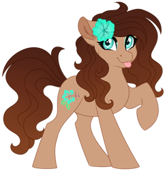 Size: 1024x1056 | Tagged: safe, artist:azure-art-wave, oc, oc only, oc:leilani lullaby, earth pony, pony, eyeshadow, female, flower, flower in hair, makeup, mare, simple background, solo, transparent background