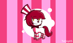 Size: 1024x600 | Tagged: source needed, safe, artist:tvcrip, artist:tvcrip05, oc, oc only, earth pony, pony, g4.5, my little pony: pony life, chibi, clown, cotton pondy, cute, intersex, little, male, pink, solo, winterdays