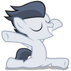 Size: 1280x1281 | Tagged: safe, artist:lunaticdawn, rumble, pegasus, pony, g4, colt, cute, foal, male, simple background, solo, splits, transparent background, vector