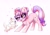 Size: 2337x1653 | Tagged: safe, artist:confetticakez, oc, oc only, oc:puppy party, dog, pony, unicorn, bow, chest fluff, confetti, cute, female, glasses, hat, mare, ocbetes, one eye closed, party hat, paw pads, paws, pet, puppy, simple background, starry eyes, tail bow, white background, wingding eyes