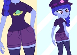 Size: 3129x2233 | Tagged: safe, alternate version, artist:gmaplay, space camp, equestria girls, g4, my little pony equestria girls: better together, ass, breasts, butt, clothes, female, high res, shorts, socks, solo, space booty, thigh highs