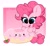 Size: 2048x1890 | Tagged: safe, artist:kittyrosie, pinkie pie, cat, earth pony, pony, g4, big ears, cute, daily dose of pony cuteness, diapinkes, donut, female, food, happy, heart eyes, mare, open mouth, sitting, smiling, solo, strawberry, wingding eyes