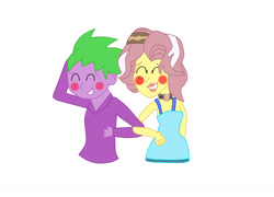 Size: 1537x1104 | Tagged: artist needed, source needed, safe, spike, vignette valencia, equestria girls, g4, arm in arm, blushing, eyes closed, human spike, shipping, smiling, vignespike