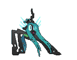 Size: 720x560 | Tagged: safe, artist:2snacks, queen chrysalis, changeling, changeling queen, pony, g4, animated, dancing, female, get stick bugged lol, gif, meme, open mouth, pixel art, simple background, smooth as butter, solo, transparent background, wat